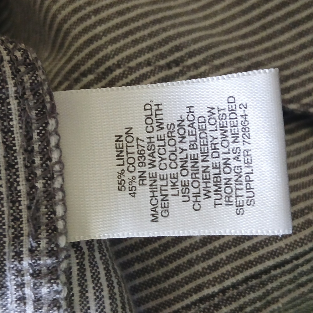Liz Claiborne Capri Linen Blend Size Medium Pin Stripe - Picture 7 of 7